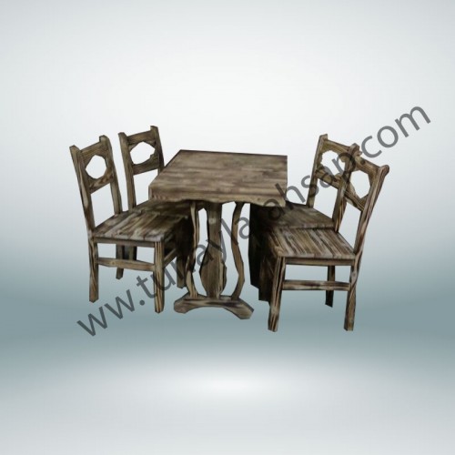 mss0038 Kul Ahşap Masa Sandalye